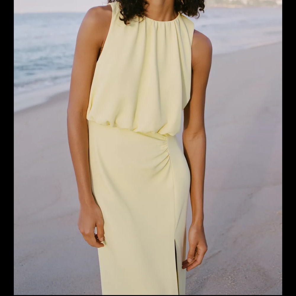 Zara ruched midi dress